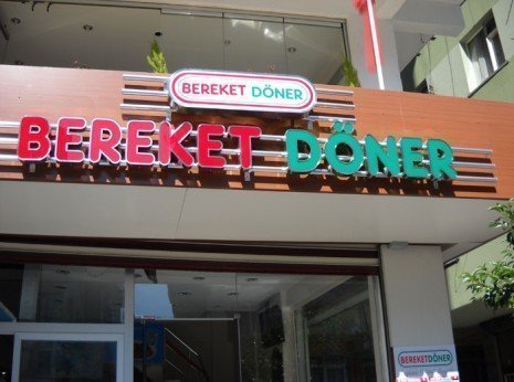 Bereket Döner Kutu Harf Tabela
