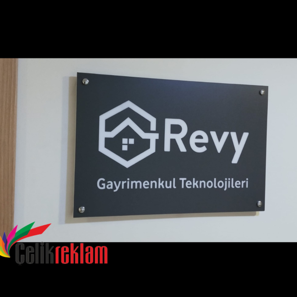 Pleksiglas ofis  kapı tabela