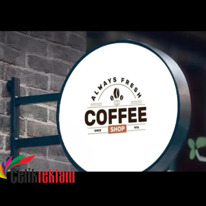 Çift taraflı oval tabela ışıklı